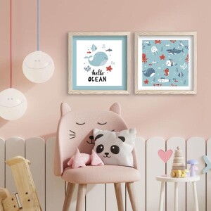 2 Parça Ahşap Çerçeveli Tablo - TepeHome