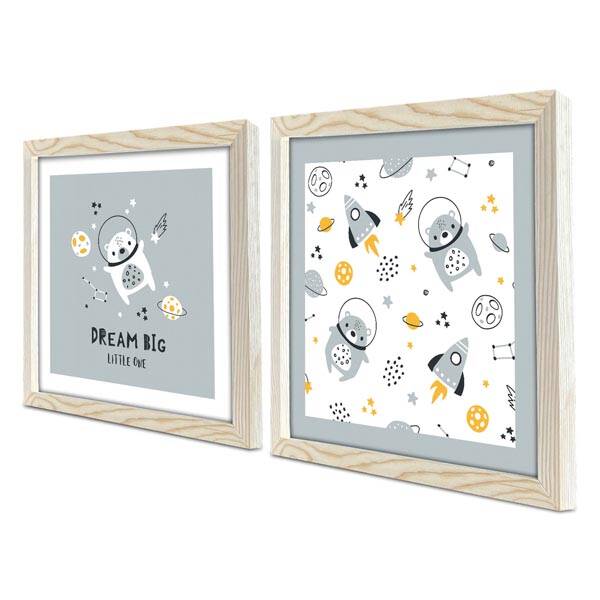 2 Parça Ahşap Çerçeveli Tablo - 2