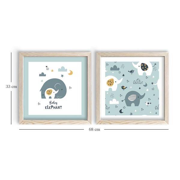 2 Parça Ahşap Çerçeveli Tablo - 3