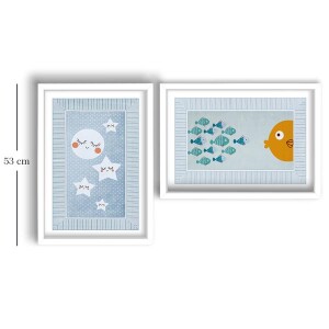 2 Parça Beyaz Çerçeveli Tablo - TepeHome (1)
