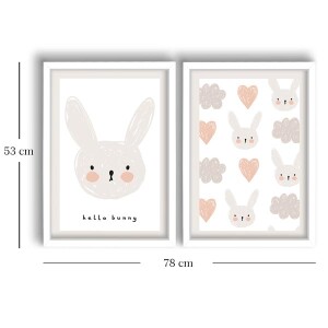 2 Parça Beyaz Çerçeveli Tablo - 3