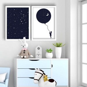 2 Parça Beyaz Çerçeveli Tablo - TepeHome