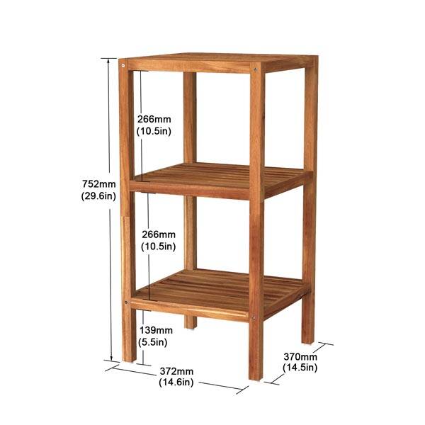 3 Katlı Banyo Rafı Acacia Gden Tek - 4
