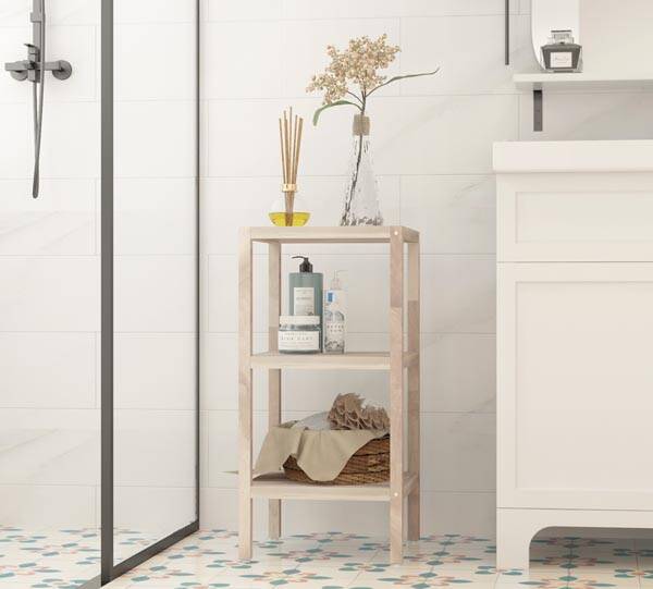 3 Katlı Banyo Rafı Fsc Acia Orgnic White - 3