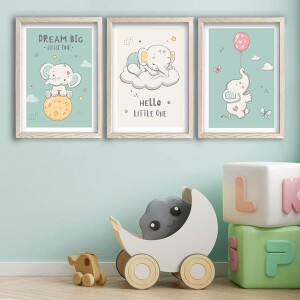 3 Parça Ahşap Çerçeveli Tablo - TepeHome