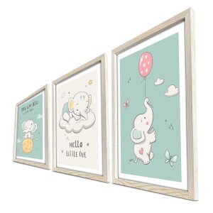 3 Parça Ahşap Çerçeveli Tablo - TepeHome (1)