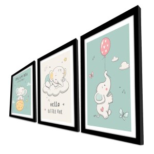 3 Parça Siyah Çerçeveli Tablo - TepeHome (1)