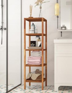 5 Katlı Banyo Rafı Acacia Golden - 3