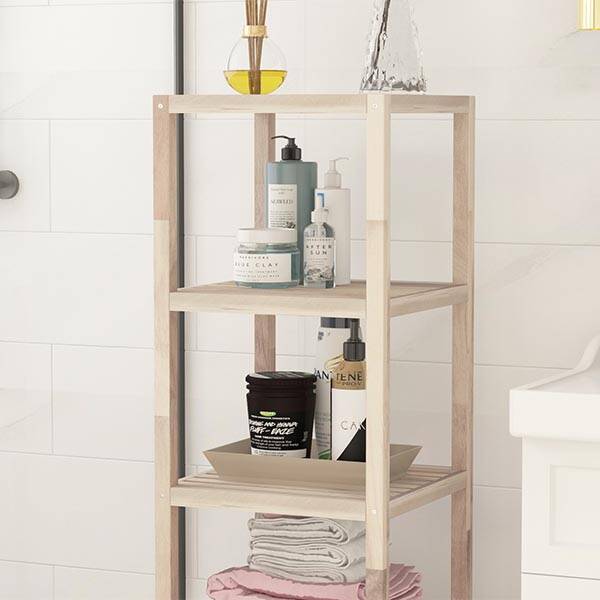 5 Katlı Banyo Rafı Acacia Orgnic White - 4