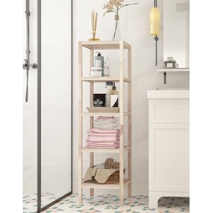 5 Katlı Banyo Rafı Acacia Orgnic White - 3