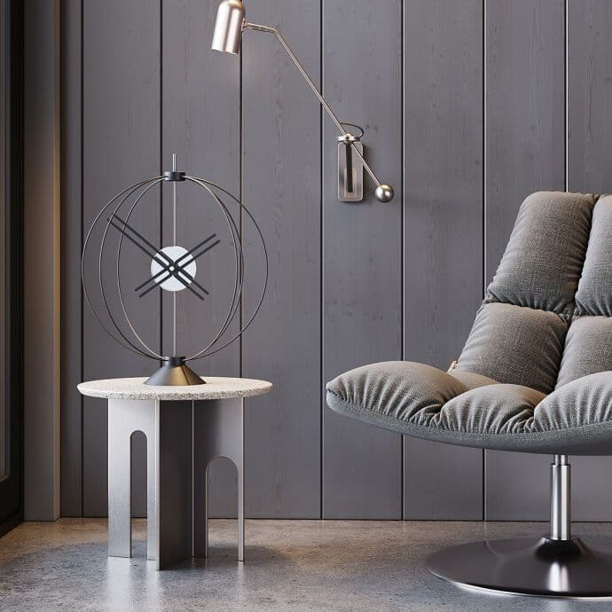 Atom35 Silver Dekoratif Masa Saati 4