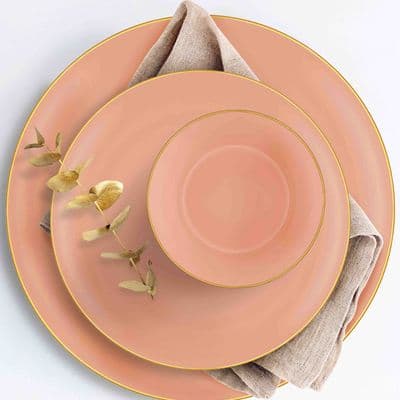 Basic Yemek Tabağı 6 Lı Set Somon Pembe - 20cm 2
