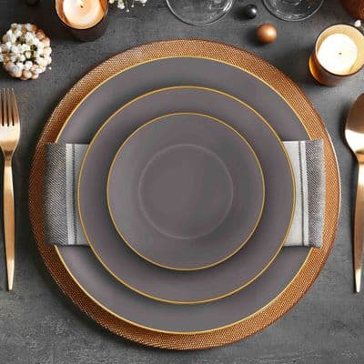 Basic Yemek Tabağı 6 Lı Set Gri - 20cm 2