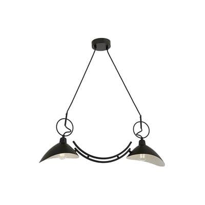 Çift Başlıklı Siyah Metal  Modern Sarkıt Avize 2