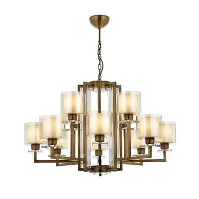 Eskitme Gövdeli Geometrik Cam Detaylı Sarkıt Avize 2