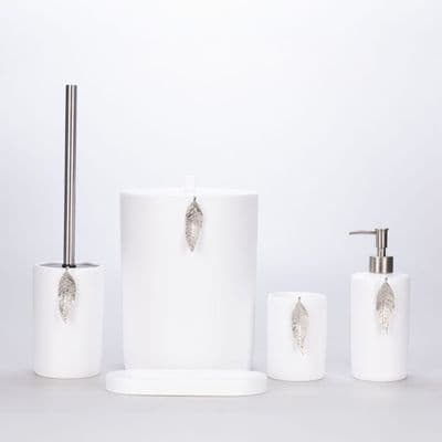 Leaf Banyo Seti Beyaz Gümüş 2