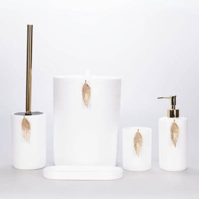 Leaf Banyo Seti Beyaz Altın 2