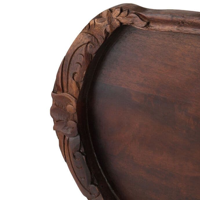 TH Natural Koyu Ceviz Oymalı Tepsi Büyük 3