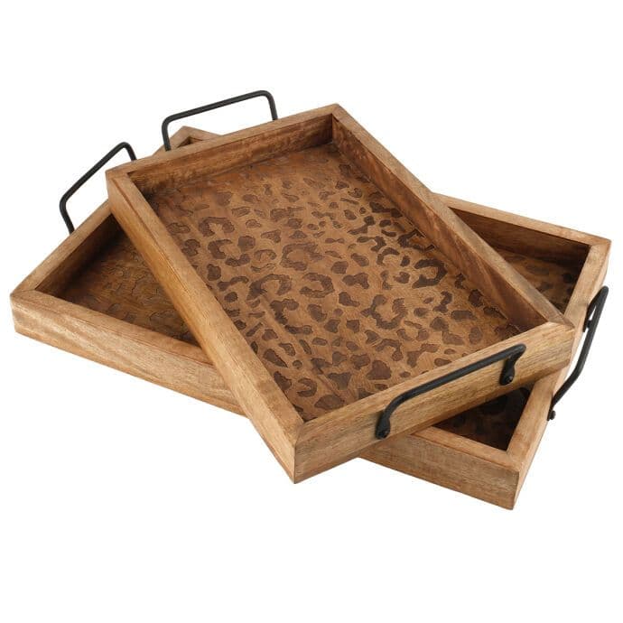 TH Natural Leopar Desenli Tepsi Büyük 5