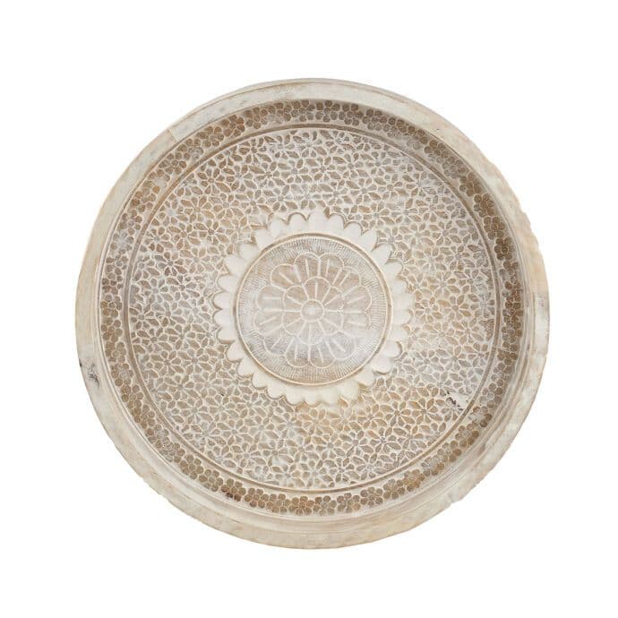 TH Baskılı Natural Yuvarlak Tepsi Küçük 3