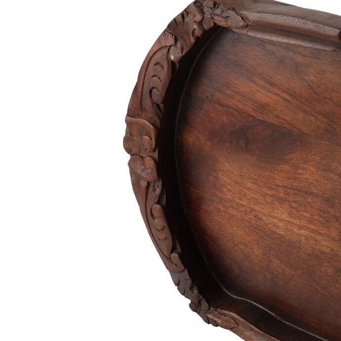 TH Natural Koyu Ceviz Oymalı Tepsi Küçük 3