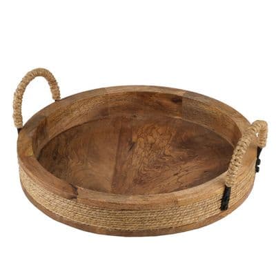 TH Yuvarlak Natural Dekoratif Tepsi 2