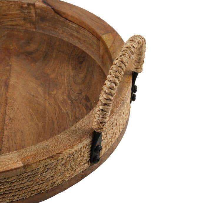 TH Yuvarlak Natural Dekoratif Tepsi 3