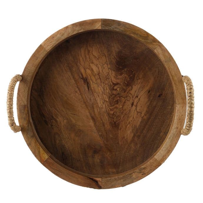 TH Yuvarlak Natural Dekoratif Tepsi 4