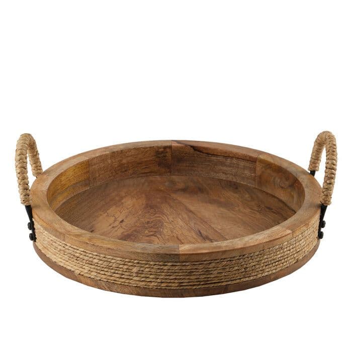 TH Yuvarlak Natural Dekoratif Tepsi 6