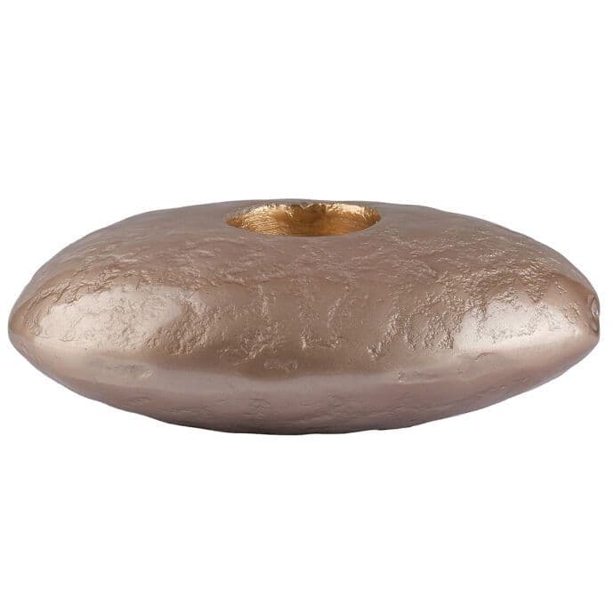 TH Tealight Çakıl Tutucu Bej Antik Gold-L 3