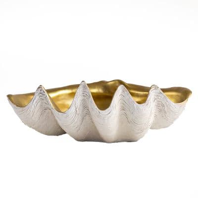Midye Tabak Küçük Beyaz Gold 2