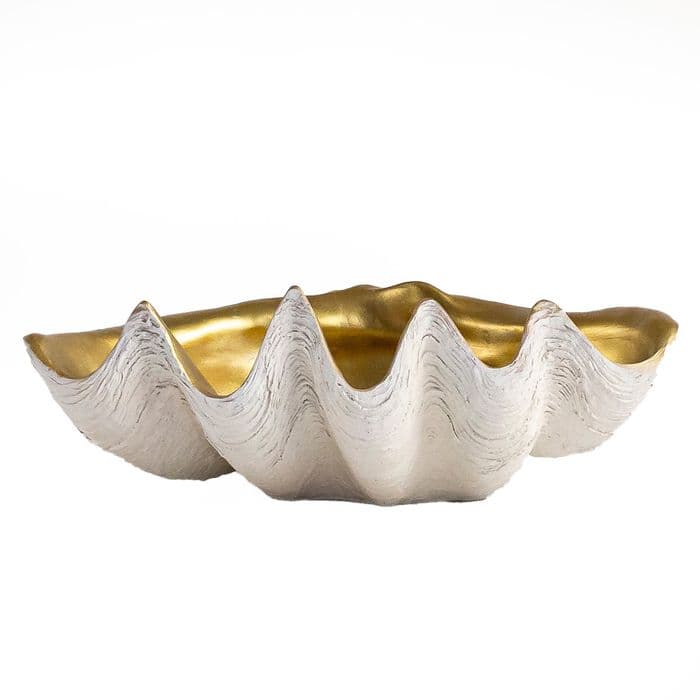 Midye Tabak Küçük Beyaz Gold 2