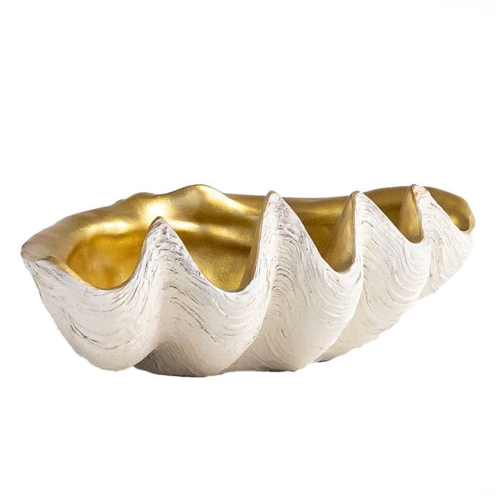 Midye Tabak Küçük Beyaz Gold 4