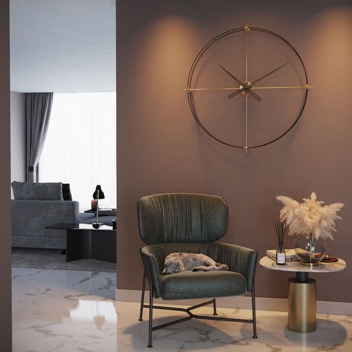 Timeless90Gold Dekoratif Duvar Saati 4