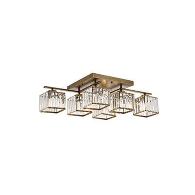 Kare Kristal Detaylı Altılı Avize 2