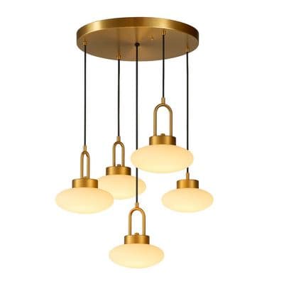 Eskitme Gold Beşli Sarkıt Avize 2