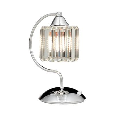 Metal Gövdeli Kristal Camlı Krom Masa Lambası 2