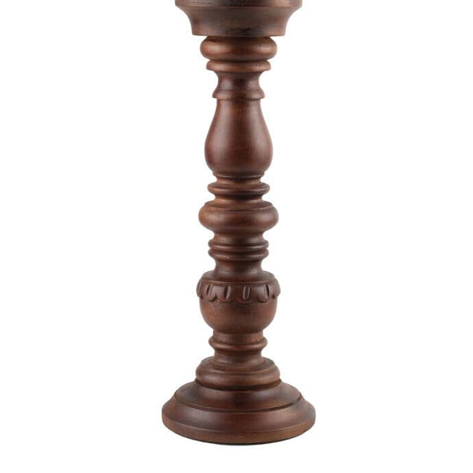 TH Dark Walnut Ahşap Dekoratif Şamdan 2