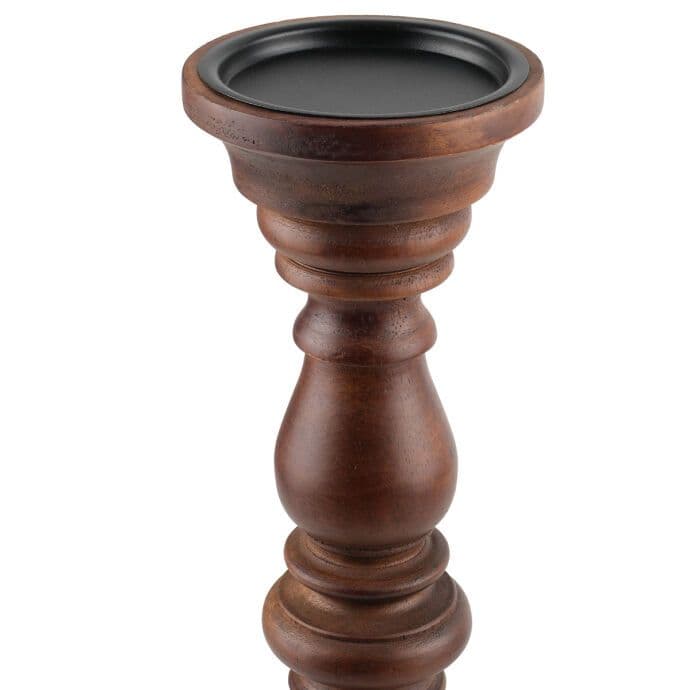 TH Dark Walnut Ahşap Dekoratif Şamdan 4