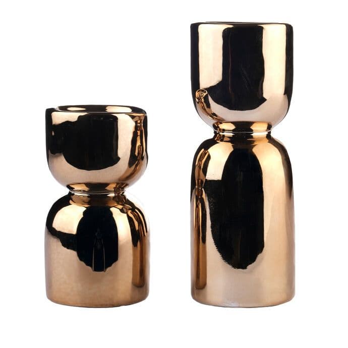 TH Parlak Gold Metal Dekoratif Mumluk 16Cm 4