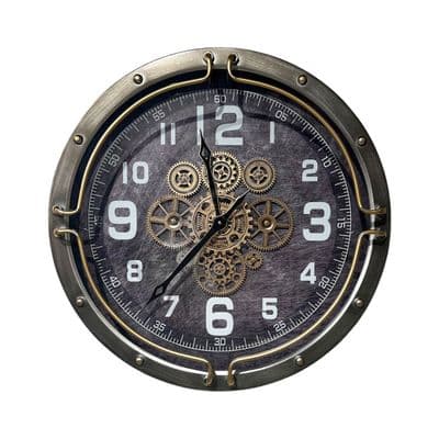 Çarklı  Metal Duvar Saati CM24124 2