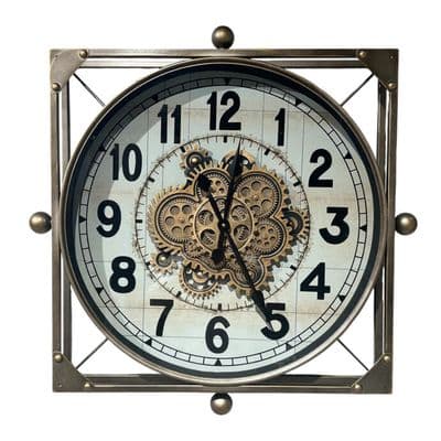 Çarklı  Metal Duvar Saati CM24129 2