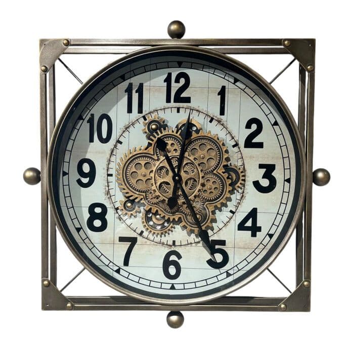 Çarklı  Metal Duvar Saati CM24129 2