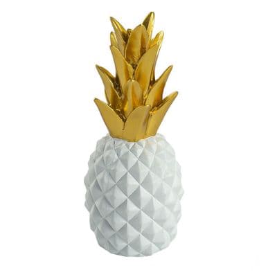 Ananas Beyaz Gold Dekoratif Obje 2
