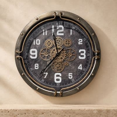 Çarklı  Metal Duvar Saati CM24124