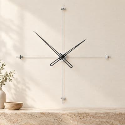Compass90Silver Dekoratif Duvar Saati