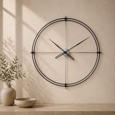 Timeless90Silver Dekoratif Duvar Saati