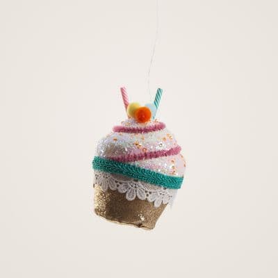 Cupcake Figürü Gold Yılbaşı Süsü 11 Cm 2