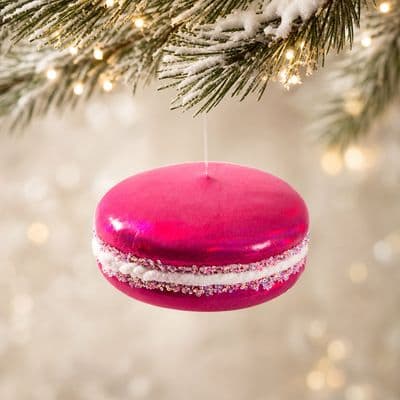 Makaron Figürü Pembe Yılbaşı Süsü 6 Cm