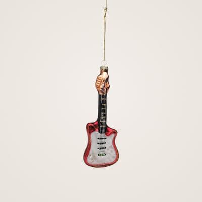 TH Kırmızı Gitar Figürü Ağaç Süsü 2